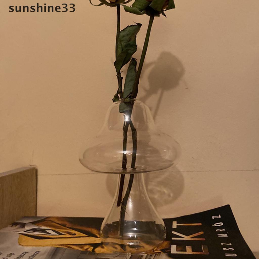 Bình Hoa Thủy Tinh Trong Suốt Hình Nấm Độc Đáo