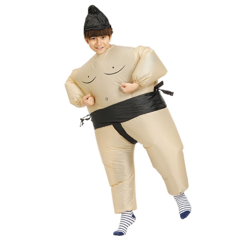 Bộ đồ bơm hơi hóa trang đô vật sumo cho trẻ em và người lớn + quạt + hộp đựng pin
