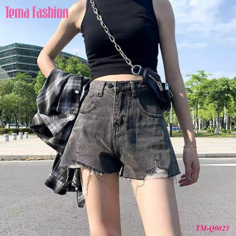 Quần short jean nữ TEMA - Quần đùi bò dày dặn rách gấu siêu cá tính | BigBuy360 - bigbuy360.vn