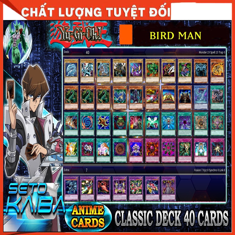 Bộ bài in giá rẻ Blue Eyes White Dragon của Kaiba Seto  +Tặng kèm 1 lá bài real của Kaiba