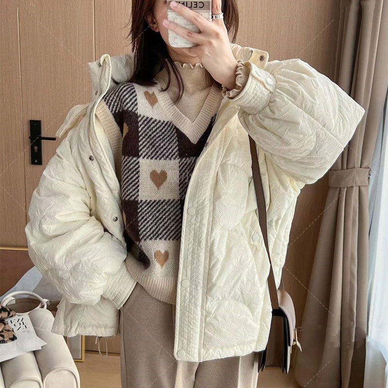 Áo Dệt Kim Sát Nách Dáng Rộng Cổ Chữ V Kẻ Sọc Ca Rô Giả Nhiều Lớp Thời Trang Mùa Thu Cho