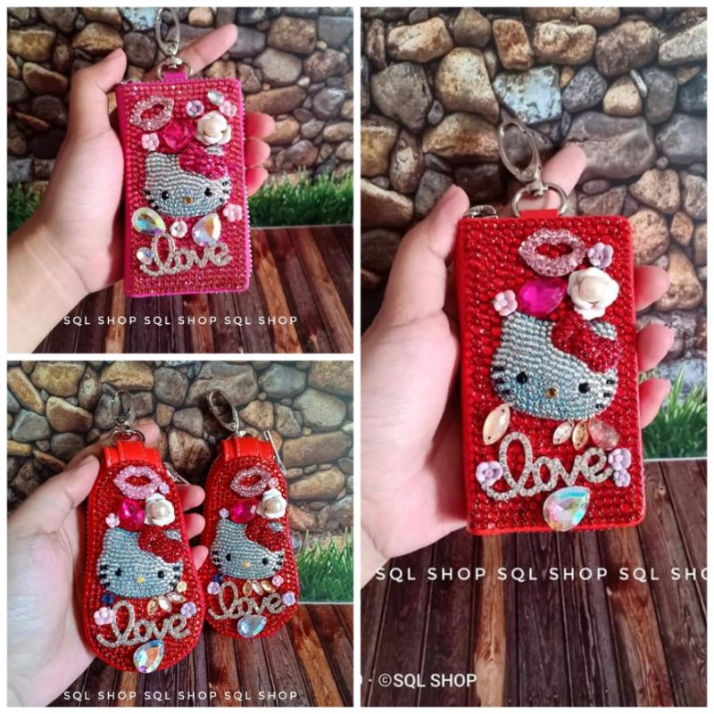 Hello Kitty Tình Yêu Ví Stnik | Ví Chìa Khóa Ô Tô bling bling