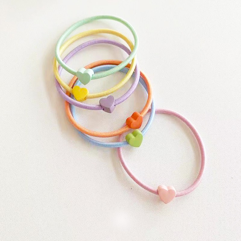 [ Mã 11FASHIONSALE1 giảm 10K đơn 50K ] Dây buộc tóc co giãn hình trái tim xinh xắn thời trang cho nữ