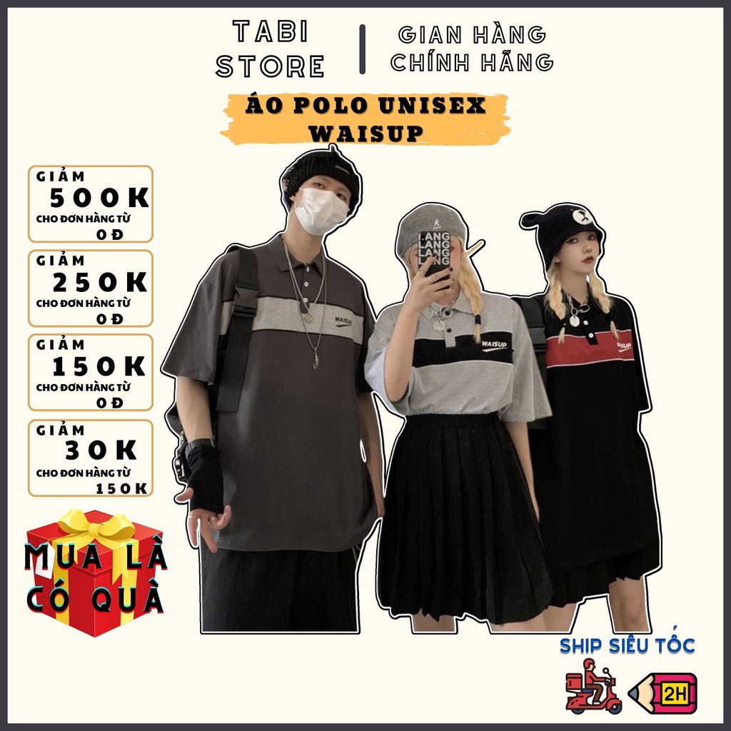 Áo polo dáng rộng thun cotton unisex dưới 75kg - WAISUP