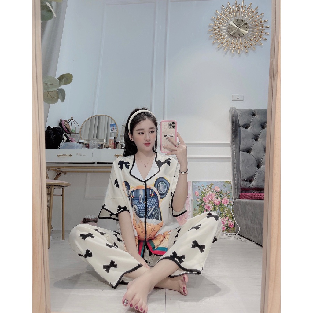 Mẫu đồ bộ lụa mango cổ sen của shop | BigBuy360 - bigbuy360.vn