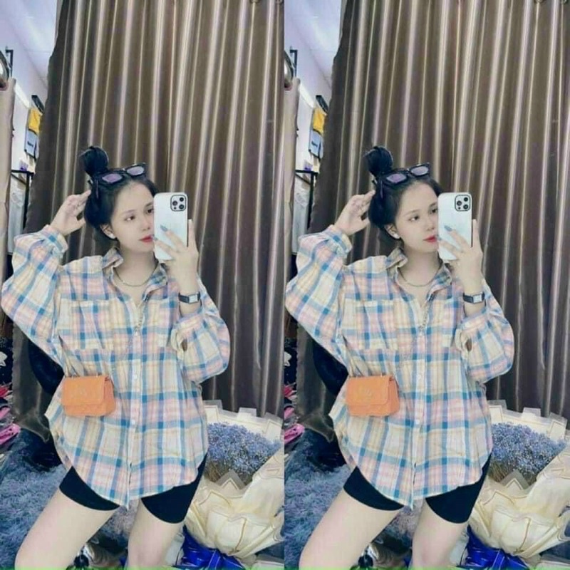 Áo Sơ Mi Nữ Cổ Bẻ Hàng Quảng Châu Free size 45-63kg