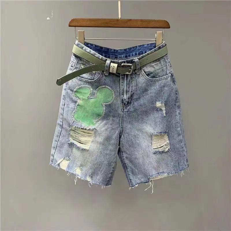 Quần Short Jean Rách Màu Sắc Sáng Thời Trang Dành Cho Nữ