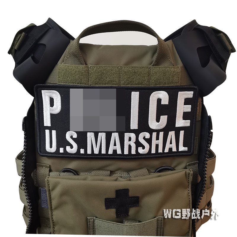 Huy Hiệu Cảnh Sát US MARSHAL USA Federal Law Cảnh Sát Dán Ngực Ba Chiều Thêu Huy Hiệu Điện Vel