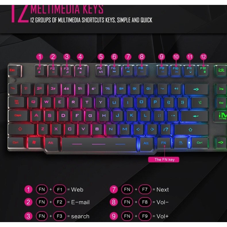 Bàn Phím Chuyên Game Giả Cơ IMICE Có Led AK-600