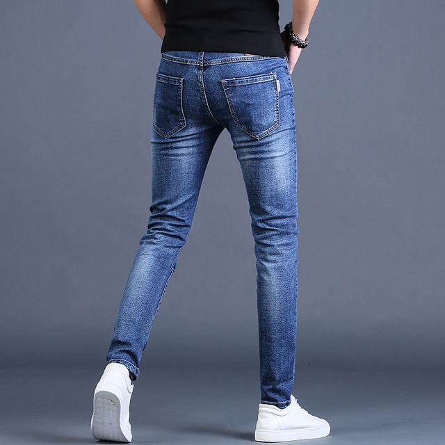 Quần jean nam màu Xám tro OoKi Quần bò nam dáng côn chất xịn