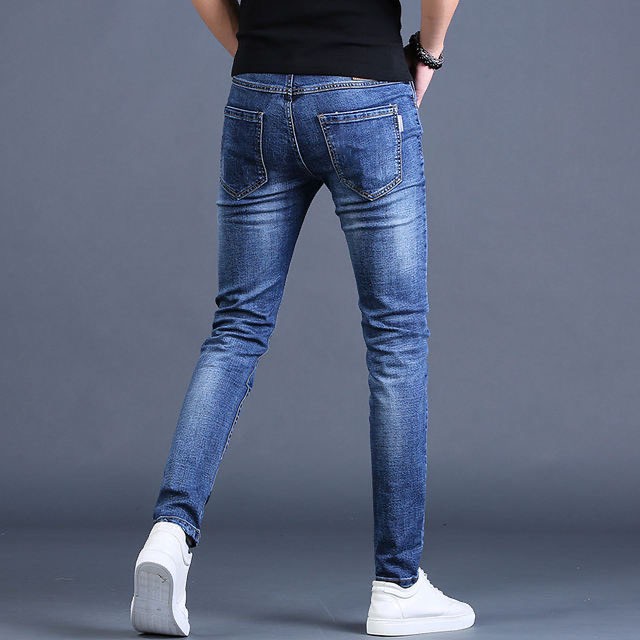 Quần jean nam chất bò ống côn Quần jeans dáng skinny ôm co dãn