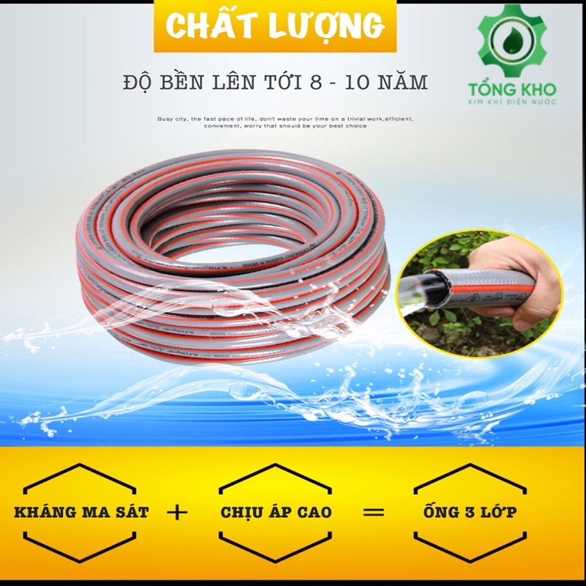 Ống dẫn nước siêu bền 3 lớp chống UV kháng khuẩn phú thịnh  phi 16 20 - Phụ kiện siêu bền dùng tưới cây, rửa xe