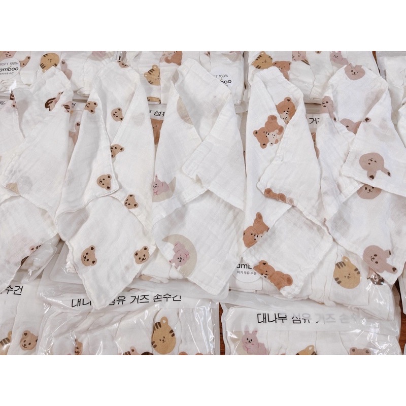 Khăn xô khăn sữa sợi tre 4 lớp set 6 chiếc - Babyboo