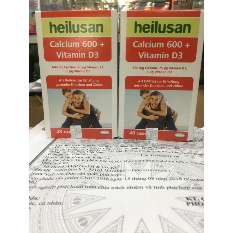 CANXI CALCIUM 600mg + Vitamin D3 HEILUSAN | NHẬP KHẨU CHÍNH HÃNG ĐỨC