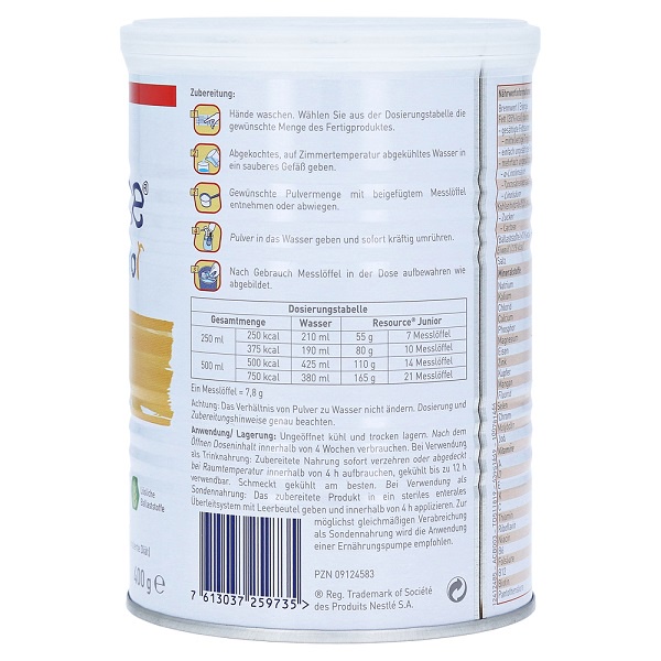 [DATE 2/2024] Sữa béo RESOUCRE JUNIOR (ĐỨC) lon 400g hỗ trợ tăng cân cho bé