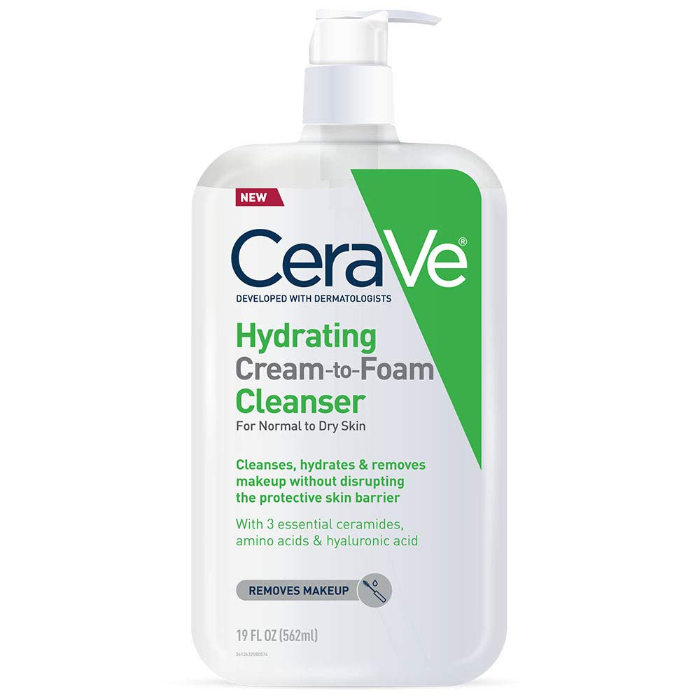 Sửa rửa mặt tẩy trang CeraVe Hydrating Cream To Foam Cleanser (562ml) 19oz