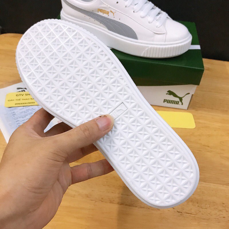 Full Box,  Full Bill - Tặng thêm 1 bộ dây giày - Giày thể thao nam nữ PM trắng Phản quang, size 36-3