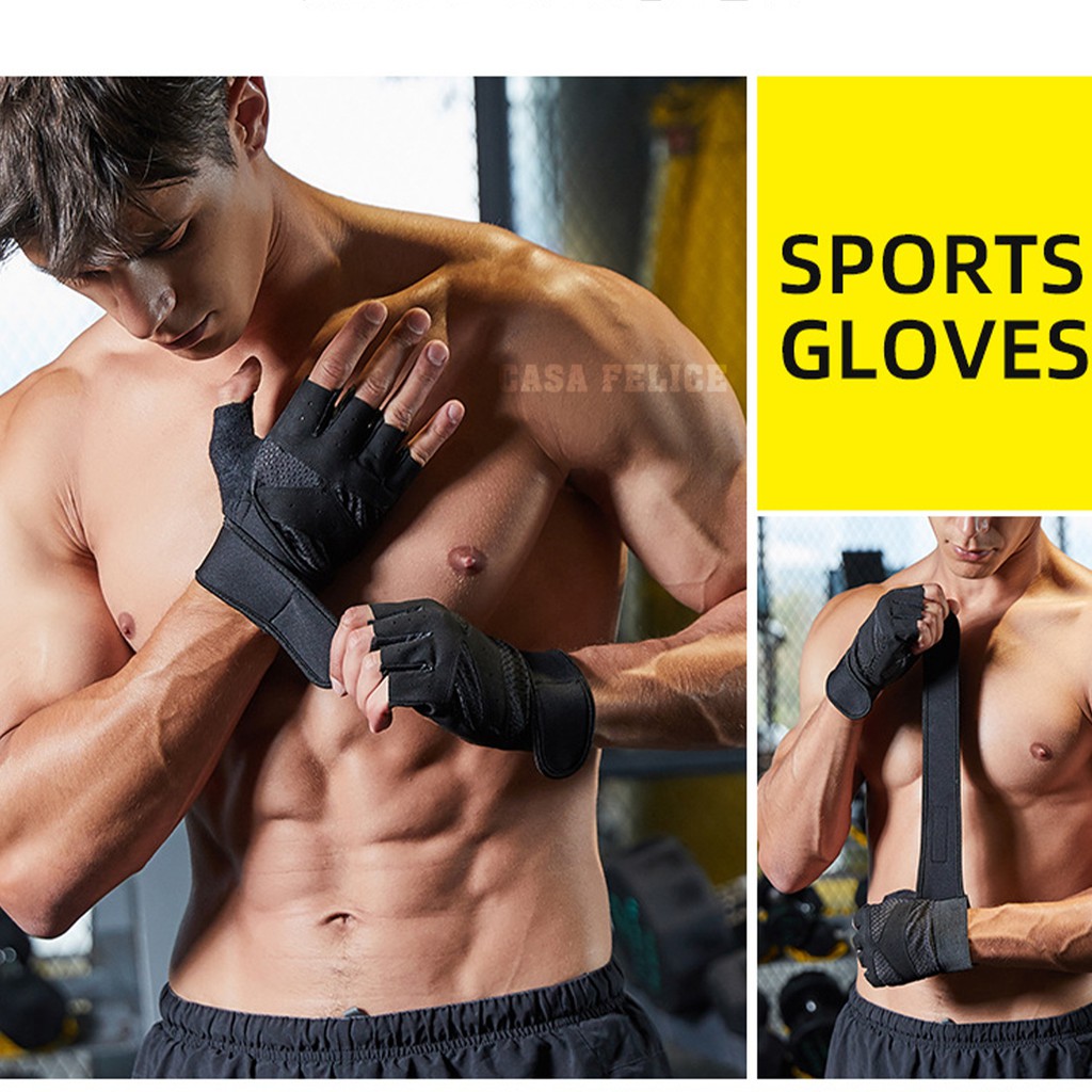Găng Tay Tập GYM Cao Cấp - Bao Tay Cụt Ngón Thể Thao Cá Tính - Mạnh Mẽ - GTT.02