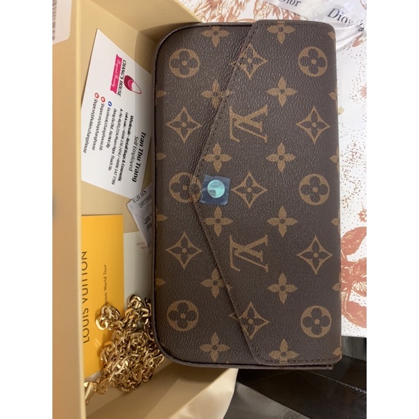 Set túi ví LV hoa nâu 3in1 size 19 fullbox xinh điệu
