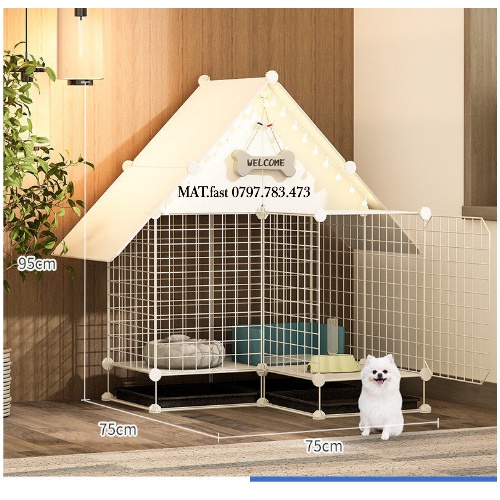 Chuồng mèo giá rẻ lắp ghép lưới sắt đa năng nuôi thú cưng thỏ, bọ ú, sóc
