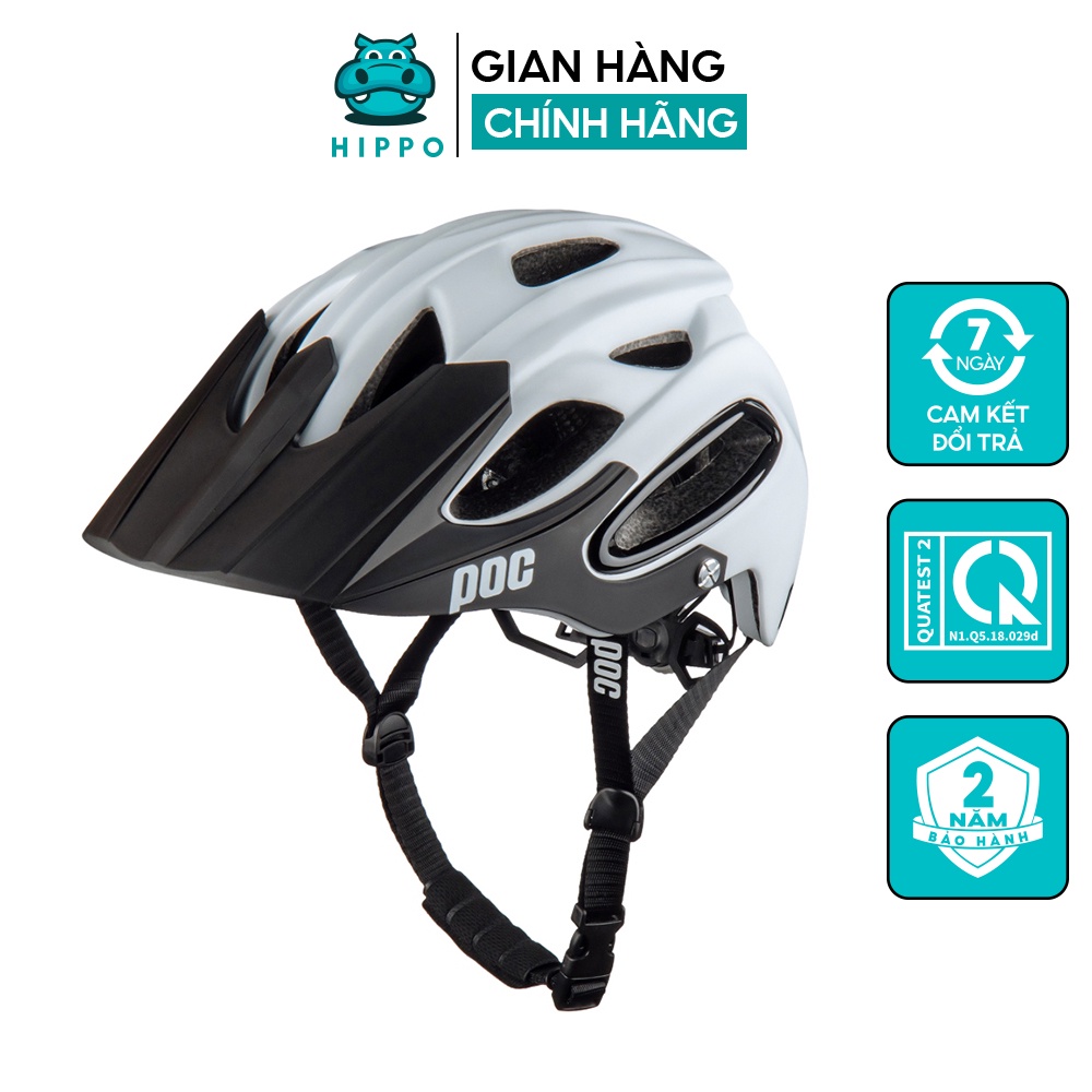 Mũ bảo hiểm xe đạp thể thao chuyên nghiệp Poc 07 siêu nhẹ thoáng khí màu trắng - HIPPO HELMET