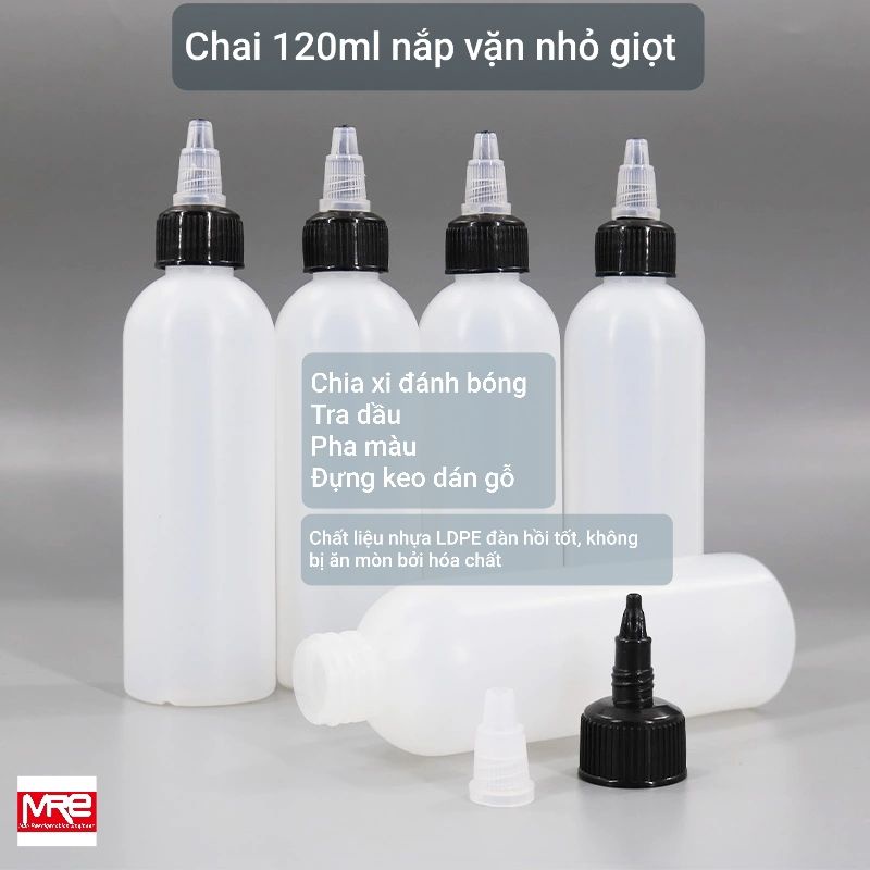 Bình chia xi đánh bóng, tra dầu nhớt(120ml)