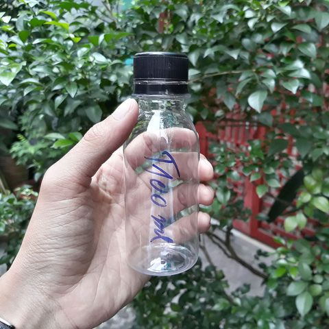 Chai nhựa chiết nắp đen 100ml