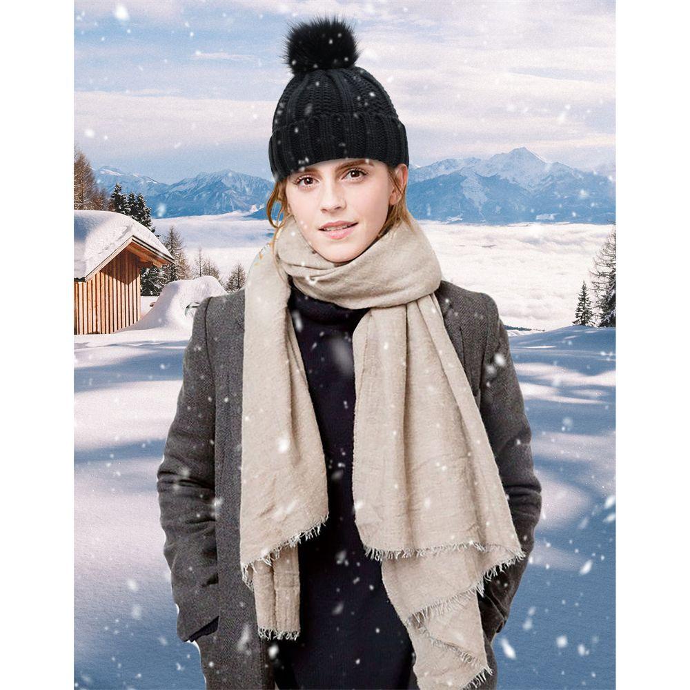 YVE Mũ Beanie Vải Satin Mềm Mại Thời Trang Mùa Đông Cho Nữ