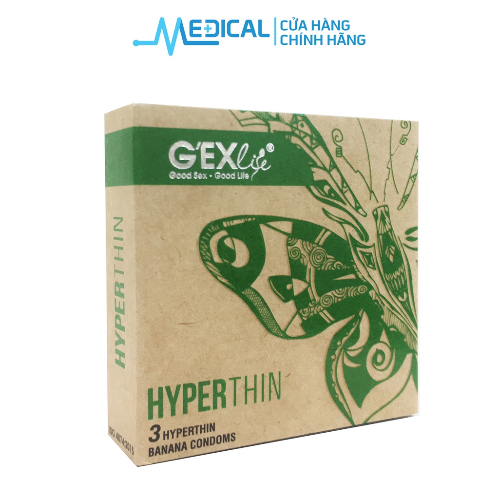 Bao cao su G'EXlife hyperthin B/3 hương chuối (Hộp 3 chiếc) - MEDICAL