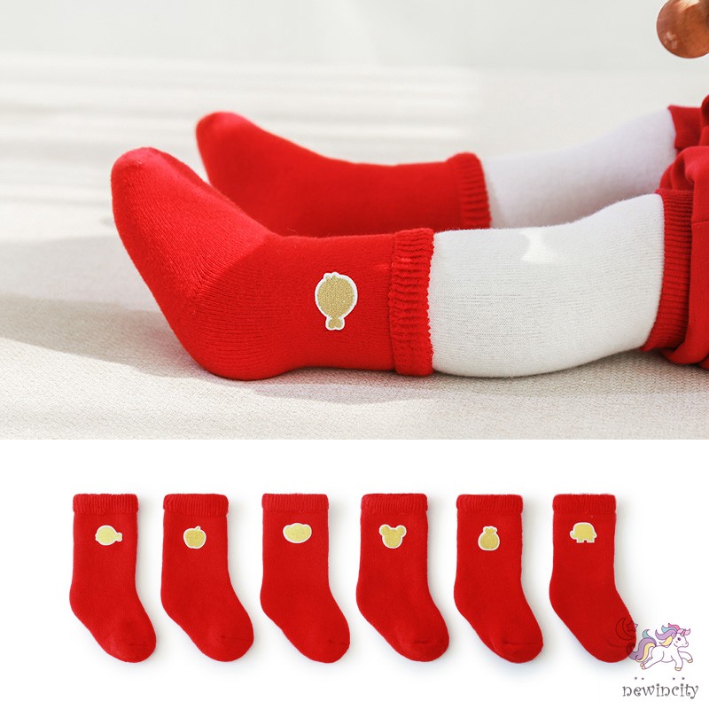 Tất Cotton Hoạ Tiết Thêu Thời Trang Thu Đông Dành Cho Bé