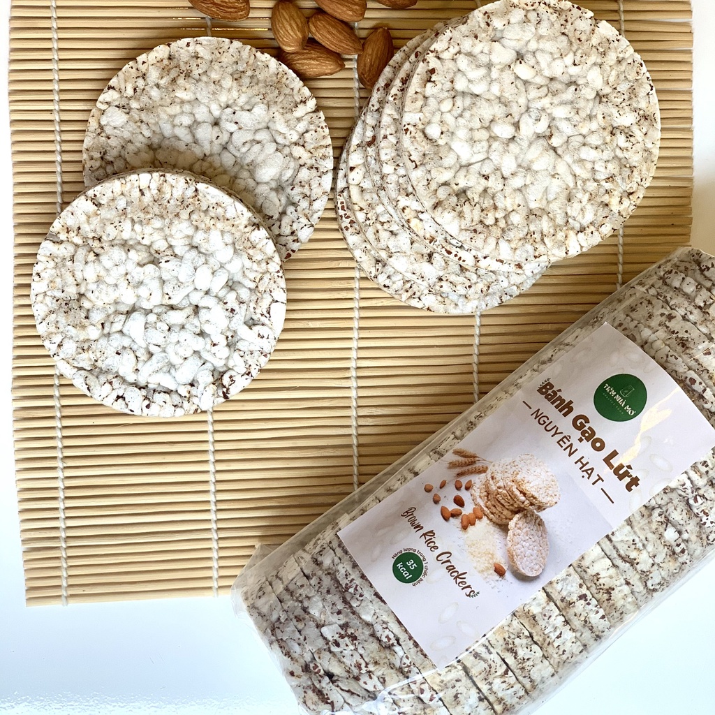 Bánh gạo lứt huyết rồng nguyên hạt bánh ăn kiêng, giảm cân, eatclean 170gr (gói 17-18 chiếc bánh) by tiệm nhà Mơ