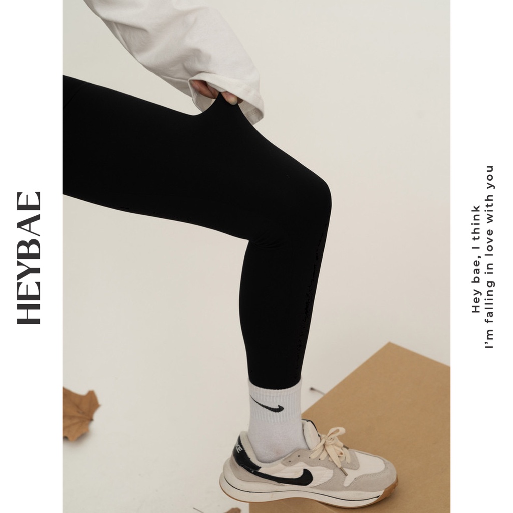 Quần legging tôn dáng HEYBAE đẩy vòng b.a basic dễ phối co giãn 4 chiều quần legging vải đanh đàn hồi QV015