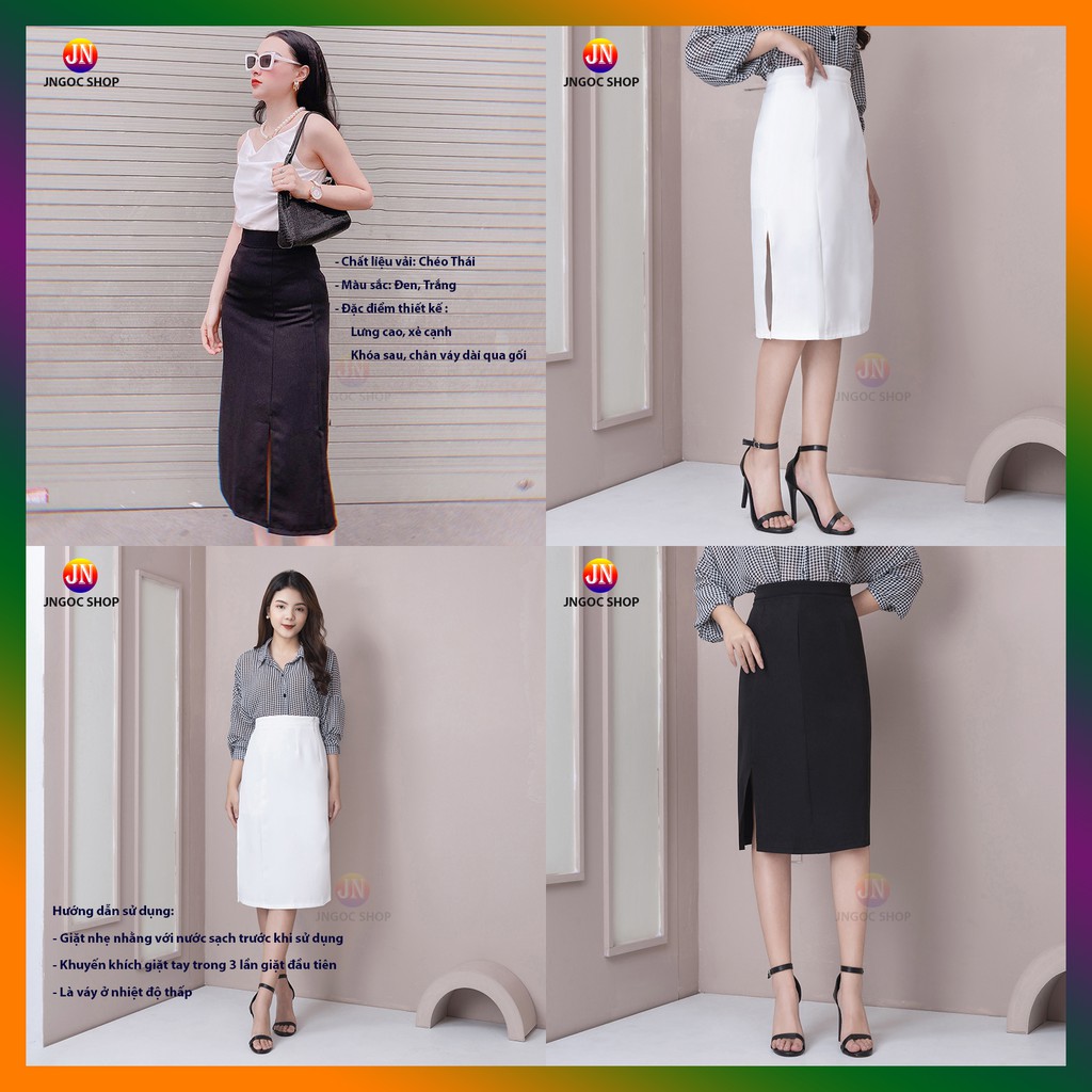 Chân váy dài Hàn Quốc xẻ tà trẻ trung, Chân váy chữ A dài Ulzzang lưng cao cá tính | BigBuy360 - bigbuy360.vn