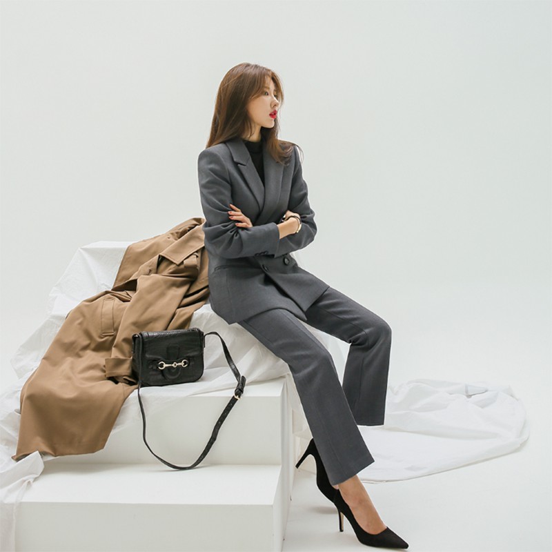 Ảnh thật 3 hình cuối-HC638.Set áo blazer thời trang kèm quần Âu sang chảnh