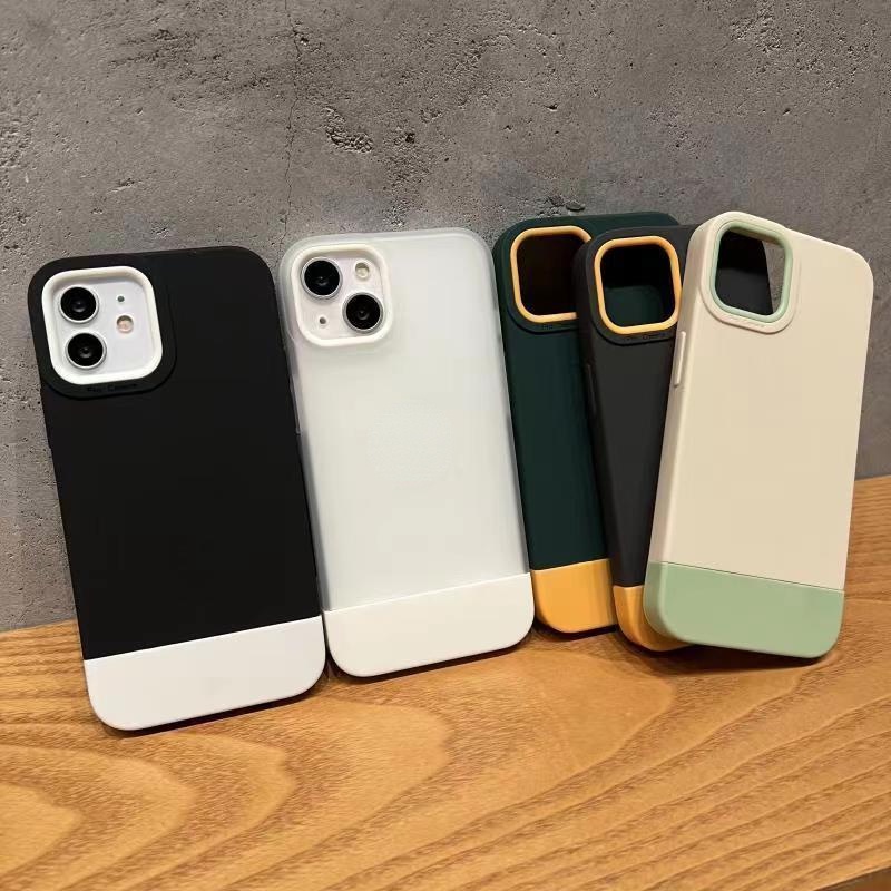 Ốp Điện Thoại Màu Tương Phản Xanh Lá Trắng Mới Cho iPhone 12 13 11 Pro Max X Xs Max Xr ouyg