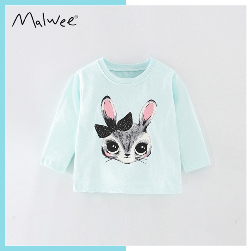 Áo cotton Malwee xanh thỏ MW7509 cho bé gái 2-8 tuổi - Little Maven Official Store