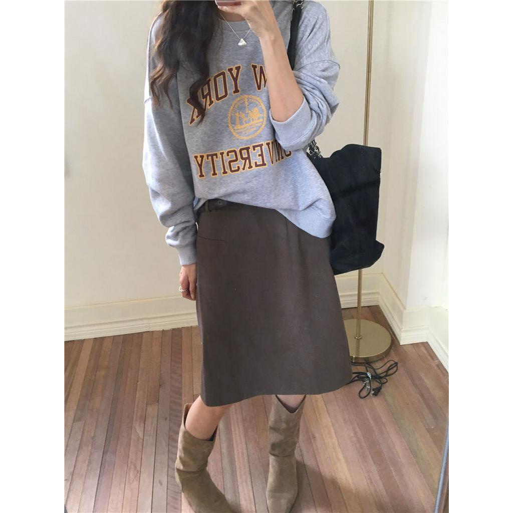 Áo Sweater Cổ Tròn Dài Tay In Chữ Phong Cách Hàn Quốc Cá Tính 57069