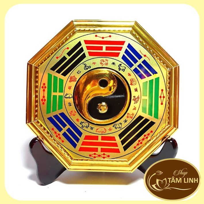 Gương Bát Quái Phong Thủy Âm Dương Mạ Vàng