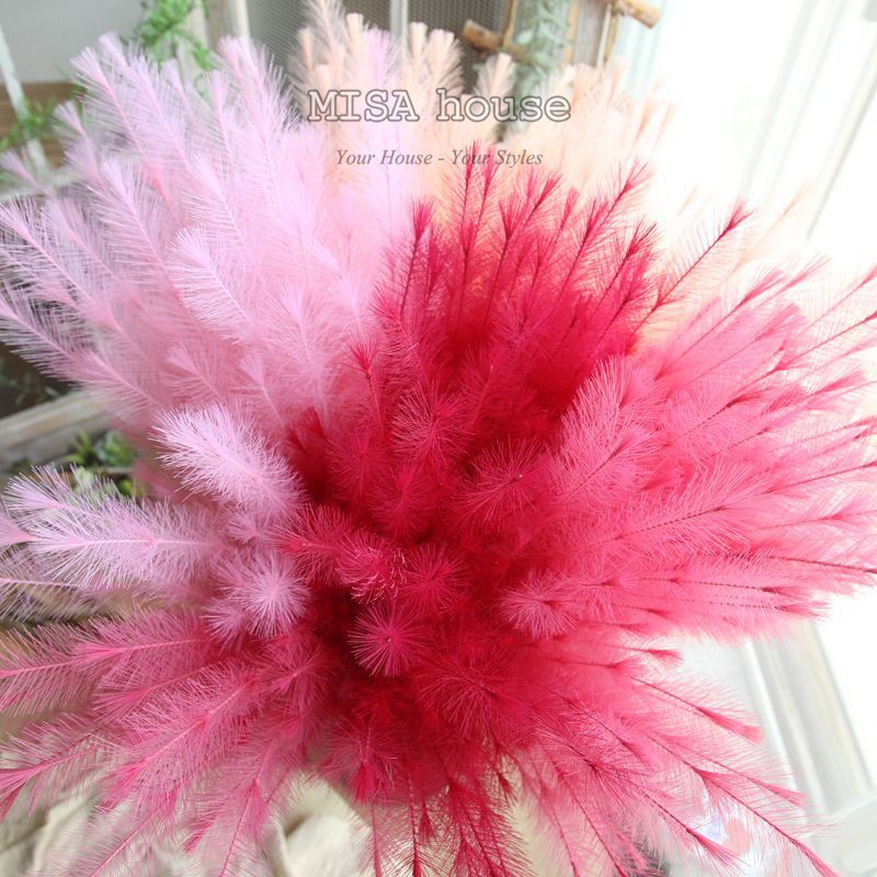 Hoa giả đẹp -Hoa bông cỏ lau màu hồng -CÀNH CỎ LAU Loại 1 Siêu Đẹp đạo cụ chụp ảnh- bình hoa giả đẹp nghệ thuật