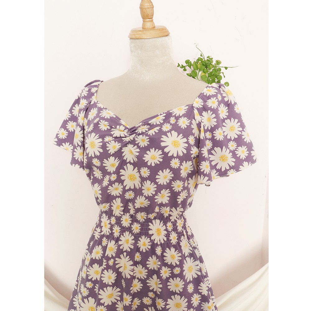 [Mã SKAMSALEP6 giảm 10% tối đa 100K đơn 150K] Đầm váy nữ hoa cúc hot trend, dáng xoè, dễ thương, dạo phố Rolisa RD050 | BigBuy360 - bigbuy360.vn