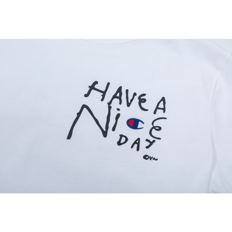 Áo Thun Cotton Ngắn Tay Dáng Rộng In Chữ Champion Cá Tính Cho Nam Nữ