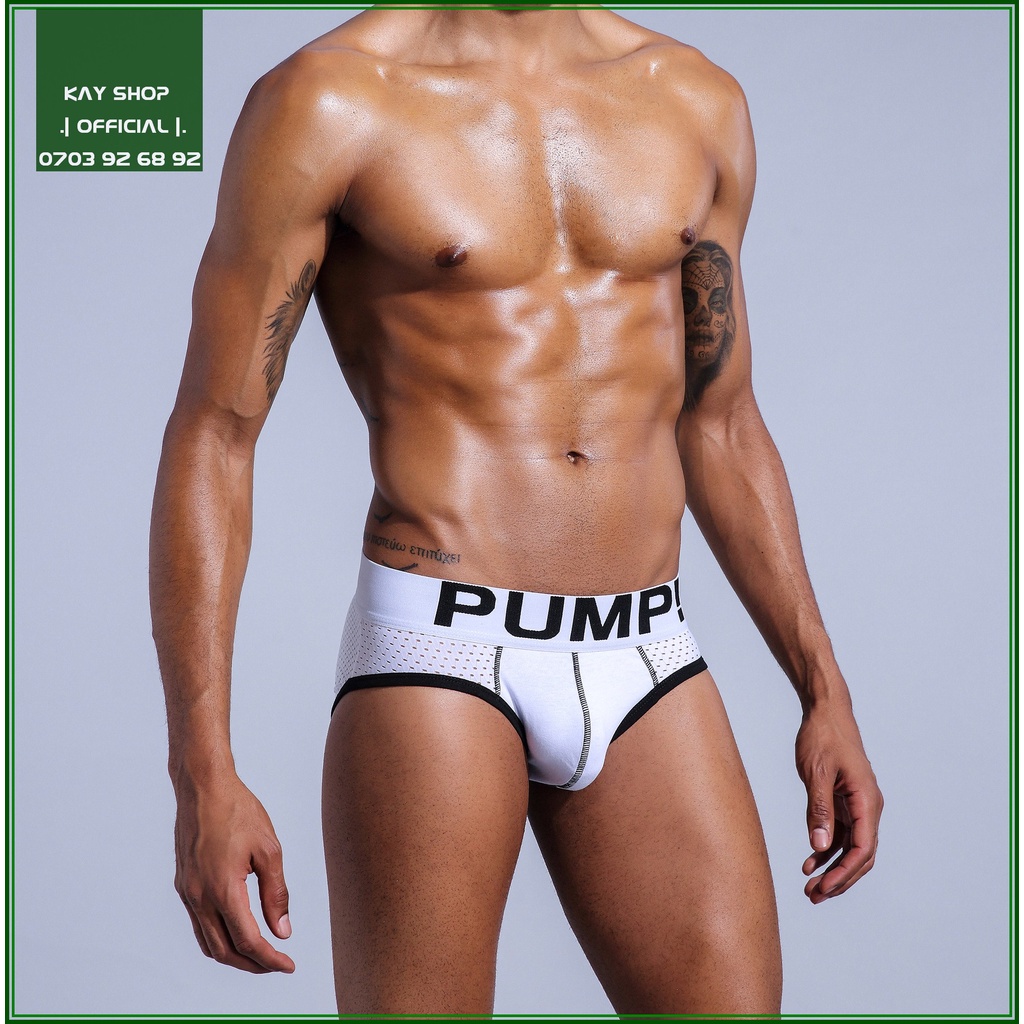 Quần lót nam tam giác sexy cao cấp PUMP  - Quần sịp nam đẹp tôn mông căng tròn thun co dãn thoáng khí