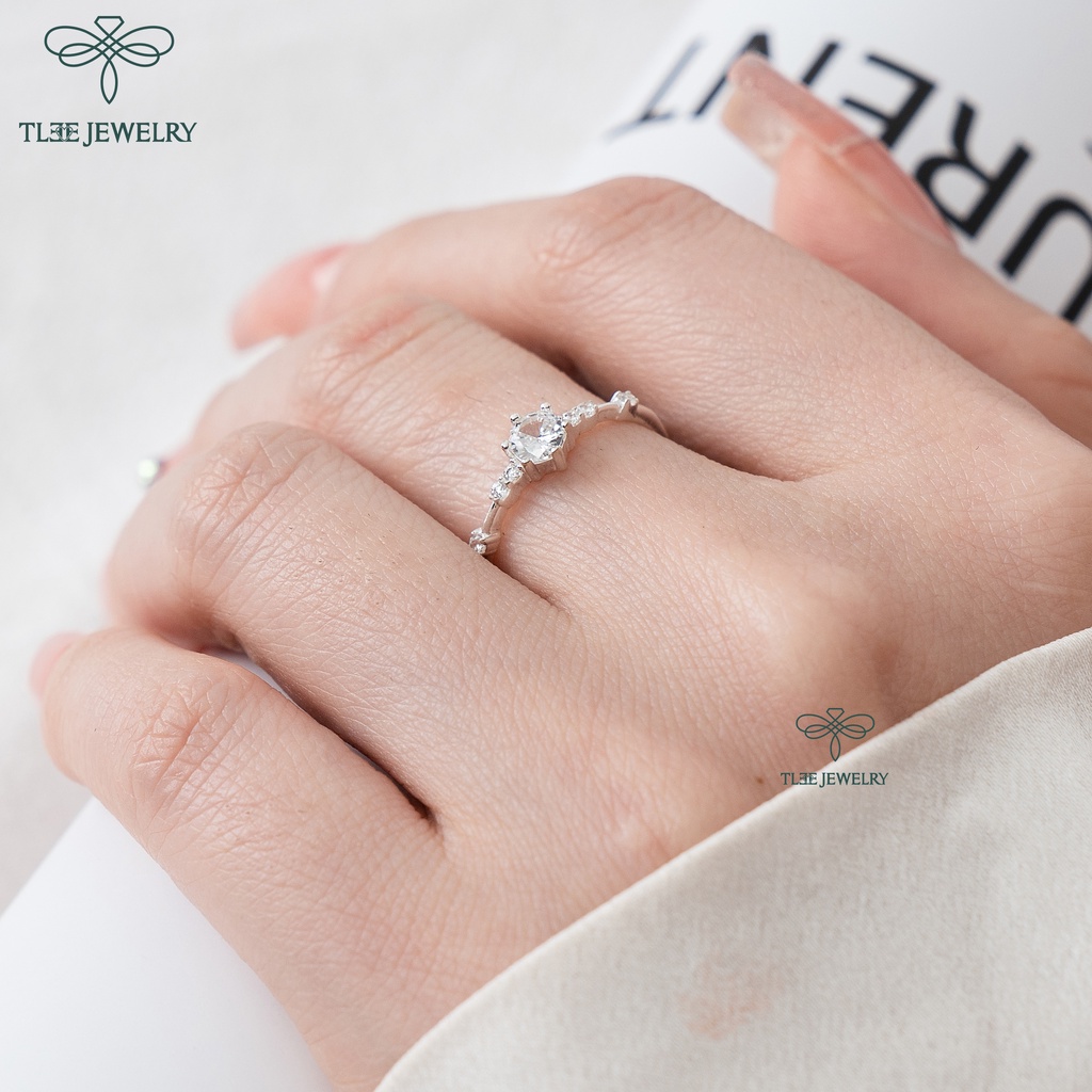 Nhẫn bạc nữ TLEE Snow Princess Nor nạm đá lấp lánh TleeJewelry A0163