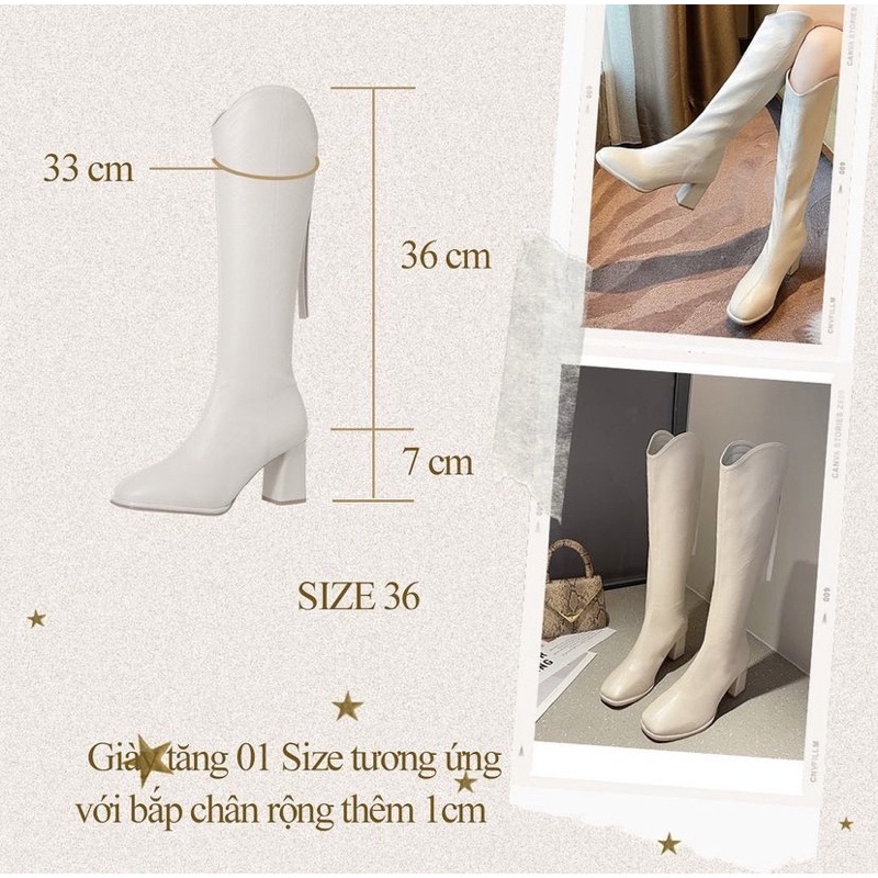 Giày boots cao đến đầu gối, Boots cao gót