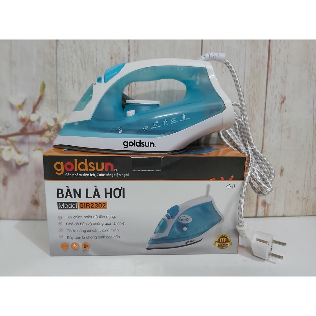 [Hàng chính Hãng] Bàn là Goldsun GIR2302 cao cấp, bàn là ủi Goldsun GIR2302, công suất 2200w, công t