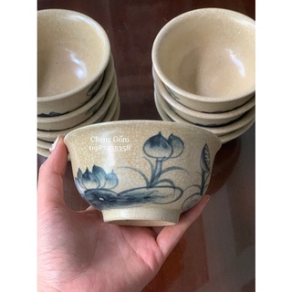Combo bộ đồ thờ rạn vẽ sen gốm sứ Bát Tràng