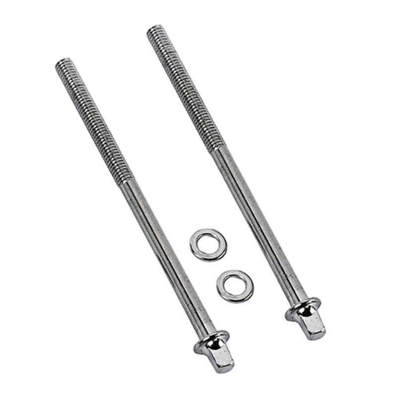 2pcs Long Drum Tension Rods with Washers Screws Bolts Set Snare Bass Parts