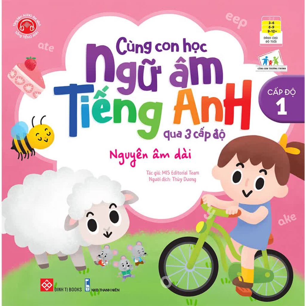 Sách - Cùng con học ngữ âm tiếng Anh qua 3 cấp độ - Nguyên âm dài (Cấp độ 1)