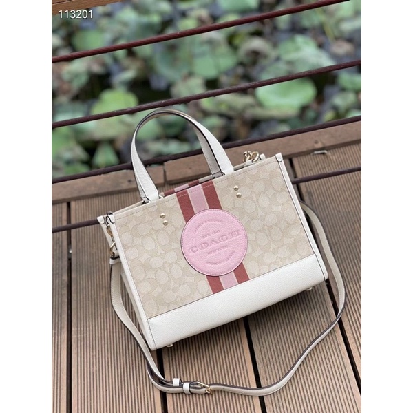 Túi tote nữ Coach Demspey sọc size 30 4113