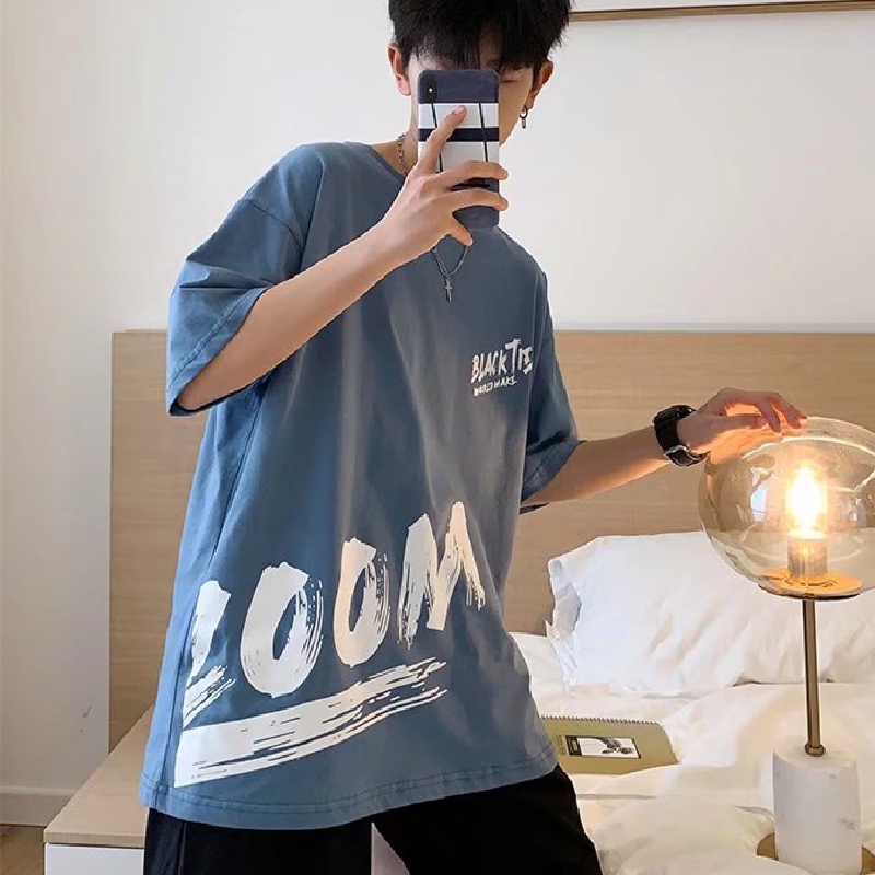 Áo Thun Tay Ngắn Dáng Rộng In Chữ Thời Trang Mùa Hè Cho Nam Size M-5XL